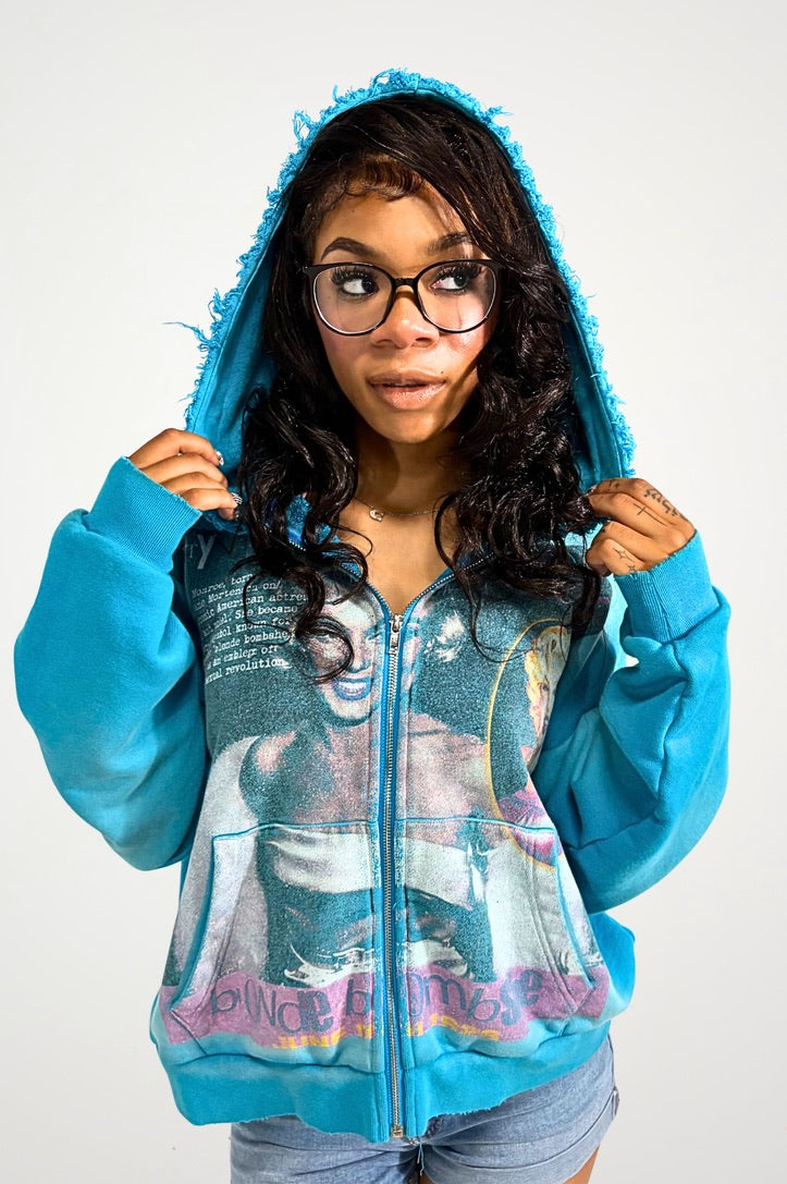 BLUE "MARILYN MONROE" ZIP UP