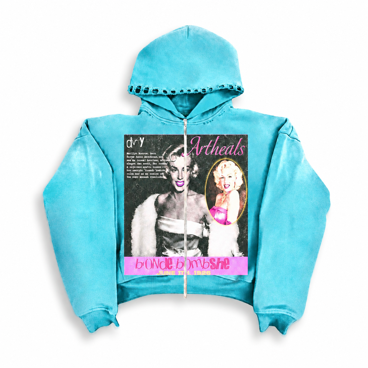 BLUE "MARILYN MONROE" ZIP UP